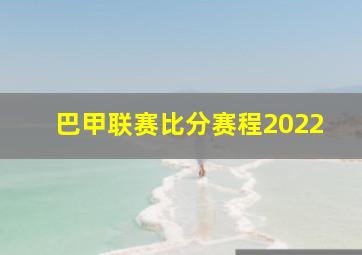 巴甲联赛比分赛程2022