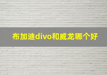 布加迪divo和威龙哪个好