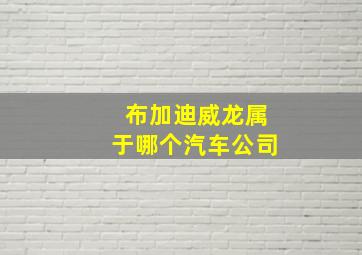 布加迪威龙属于哪个汽车公司