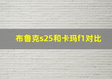 布鲁克s25和卡玛f1对比