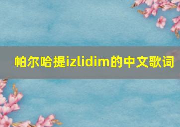 帕尔哈提izlidim的中文歌词