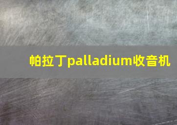 帕拉丁palladium收音机