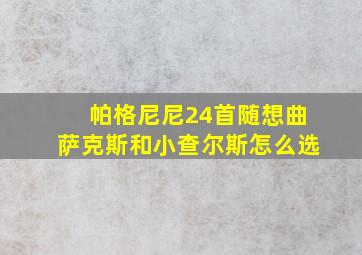 帕格尼尼24首随想曲萨克斯和小查尔斯怎么选