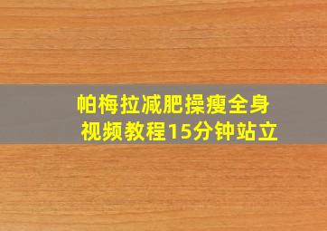 帕梅拉减肥操瘦全身视频教程15分钟站立