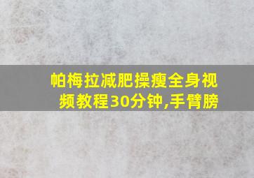 帕梅拉减肥操瘦全身视频教程30分钟,手臂膀