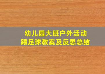 幼儿园大班户外活动踢足球教案及反思总结