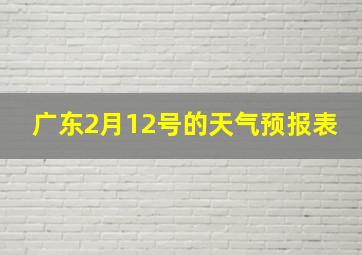 广东2月12号的天气预报表