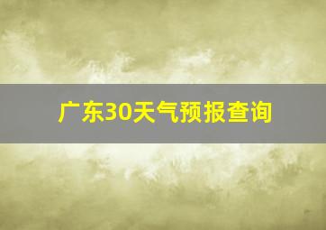 广东30天气预报查询