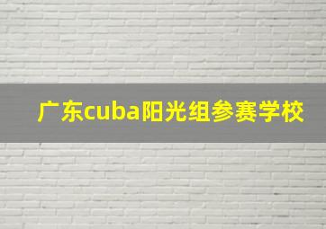 广东cuba阳光组参赛学校