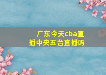 广东今天cba直播中央五台直播吗