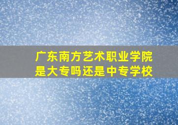 广东南方艺术职业学院是大专吗还是中专学校