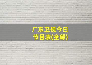 广东卫视今日节目表(全部)