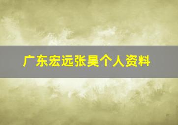 广东宏远张昊个人资料