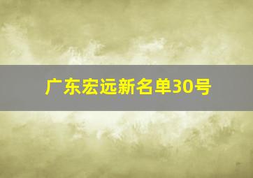 广东宏远新名单30号