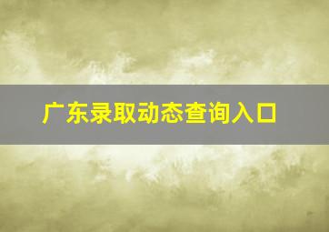 广东录取动态查询入口