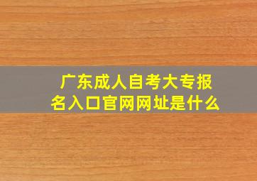 广东成人自考大专报名入口官网网址是什么