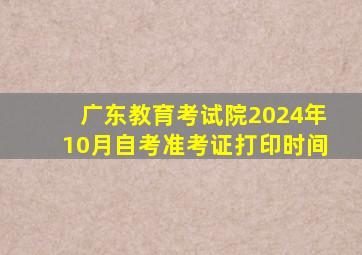 广东教育考试院2024年10月自考准考证打印时间