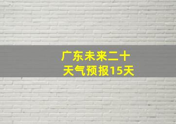 广东未来二十天气预报15天