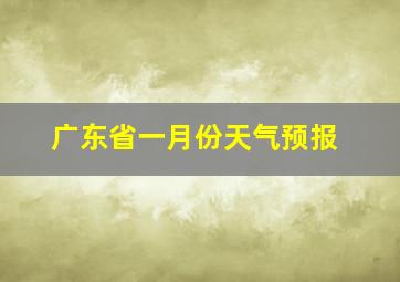 广东省一月份天气预报