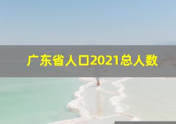 广东省人口2021总人数