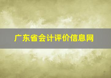 广东省会计评价信息网