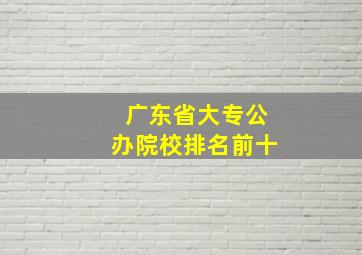 广东省大专公办院校排名前十