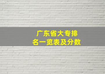 广东省大专排名一览表及分数