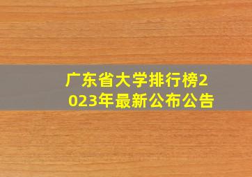 广东省大学排行榜2023年最新公布公告