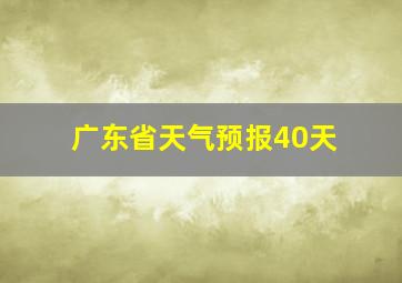 广东省天气预报40天