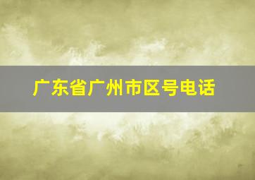 广东省广州市区号电话