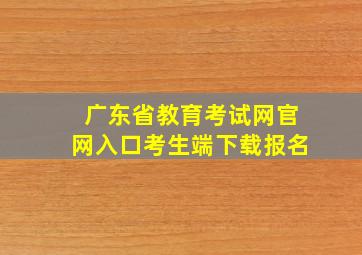 广东省教育考试网官网入口考生端下载报名