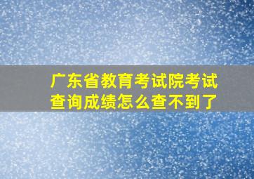 广东省教育考试院考试查询成绩怎么查不到了