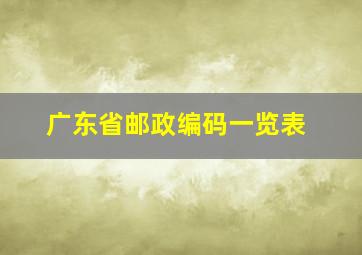 广东省邮政编码一览表