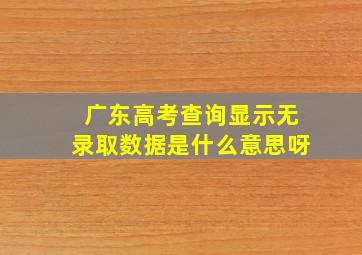 广东高考查询显示无录取数据是什么意思呀