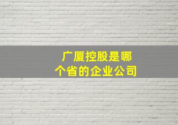 广厦控股是哪个省的企业公司