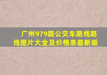 广州979路公交车路线路线图片大全及价格表最新版