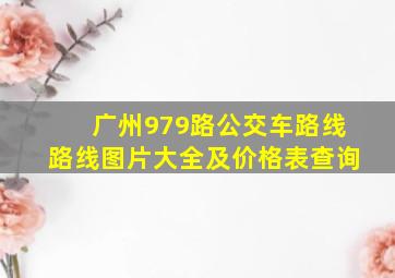 广州979路公交车路线路线图片大全及价格表查询