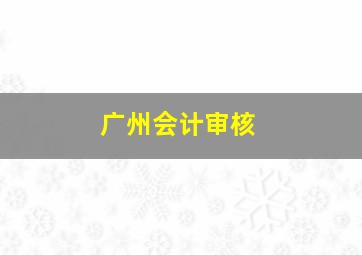 广州会计审核