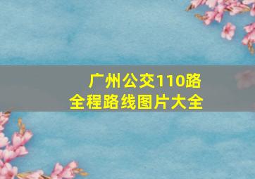 广州公交110路全程路线图片大全