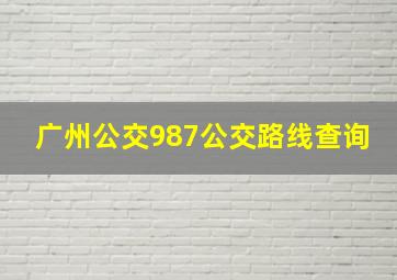 广州公交987公交路线查询