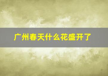 广州春天什么花盛开了