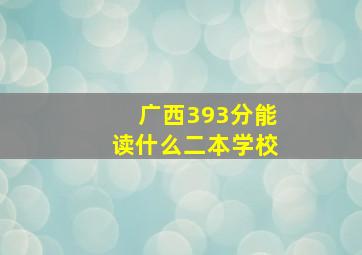 广西393分能读什么二本学校