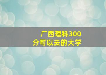 广西理科300分可以去的大学