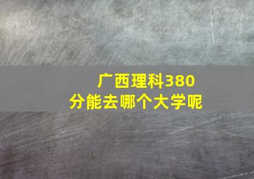 广西理科380分能去哪个大学呢