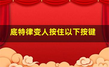 底特律变人按住以下按键