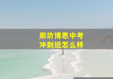 廊坊博思中考冲刺班怎么样