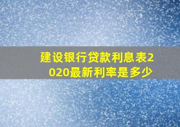 建设银行贷款利息表2020最新利率是多少