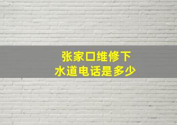 张家口维修下水道电话是多少