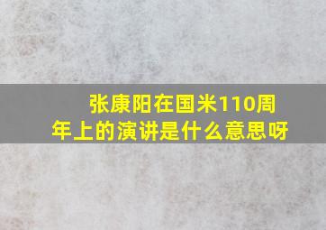 张康阳在国米110周年上的演讲是什么意思呀