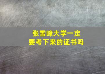 张雪峰大学一定要考下来的证书吗